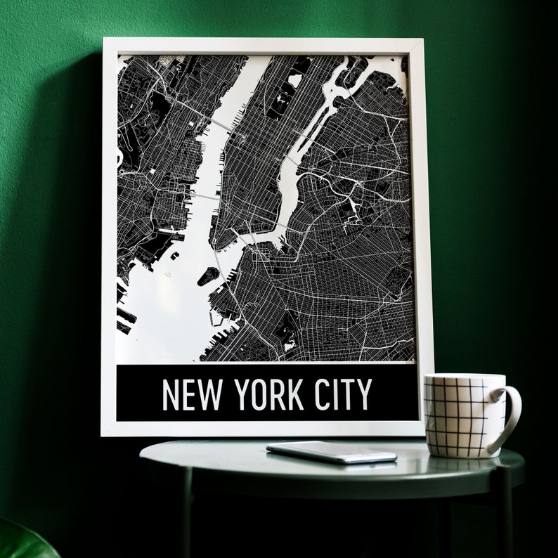 Modern Map Art Any City Print Map Art Personalized City Map Etsy