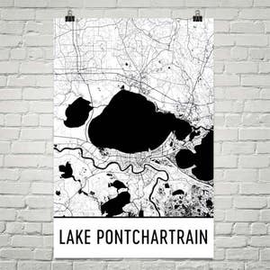 Lake Pontchartrain Louisiana, See Pontchartrain LA New Orleans Karte, Louisiana, See Karte Pontchartrain See Dekor, Cottage-Dekor