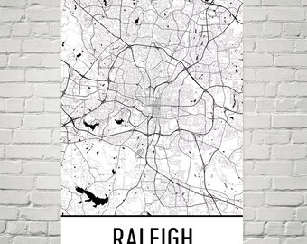 Raleigh NC, Raleigh Map, Raleigh Art, Raleigh Print, Raleigh North Carolina Poster, Raleigh Wall Art, Map of Raleigh NC, Gift, Decor, Art