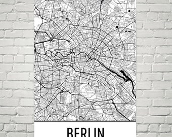 Berlin Street Map Art Print, City Decor