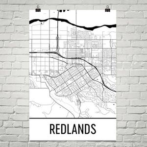 Redlands CA Map, Redlands Art, Redlands Print, Redlands California Poster, Redlands Wall Art, Gift, Map of California, California Poster