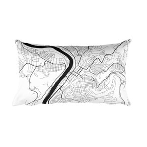Morgantown Pillow, Morgantown Decor, Morgantown Cushion, Morgantown Throw Pillow, Morgantown Gift, Morgantown WV Map, Morgantown Art, Throw
