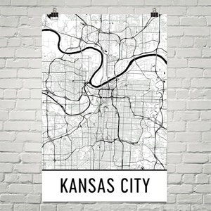 Mapa de Kansas City, arte de Kansas City, impressão de Kansas City, pôster MO de Kansas City, arte de parede de Kansas City, mapa de Kansas City, presente, decoração, arte