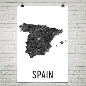 Spain Map, Map of Spain, Spain Print, Spain Wall Art, Spain Poster, Spanish Decor, Spain Art, Spanish Gifts, Spain Map Print, Spanish Art