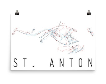 St. Anton Ski Map Art, St. Anton Austria, St. Anton Trail Map, St. Anton Resort Print, St. Anton Poster, St. Anton Mountain, St. Anton Art