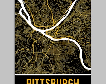 Pittsburgh PA Map Art Print