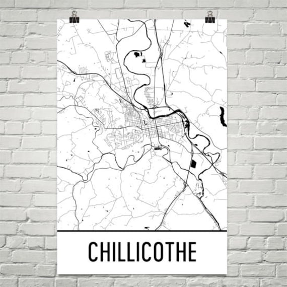 Map Of Chillicothe Ohio Chillicothe Ohio Map Chillicothe Art Chillicothe Print | Etsy