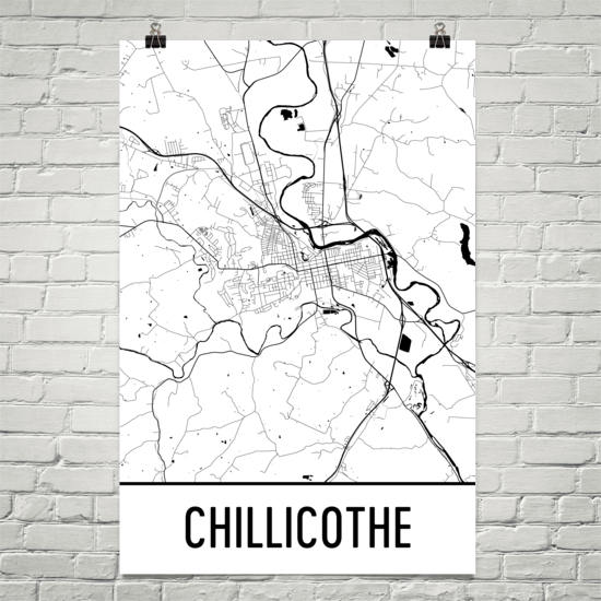 Chillicothe Ohio Map Chillicothe Art Chillicothe Print - Etsy