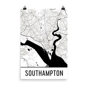 Southampton Map, Southampton Art, Southampton Print, Southampton England Poster, Southampton Wall Art, Map of Southampton, Southampton Gift