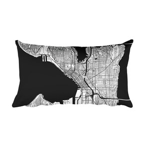 Seattle-Kissen, Seattle Dekor, Seattle-Kissen, Seattle Geschenk, Seattle Karte, Seattle Kunst, Seattle Washington, Seattle WA, Kissen