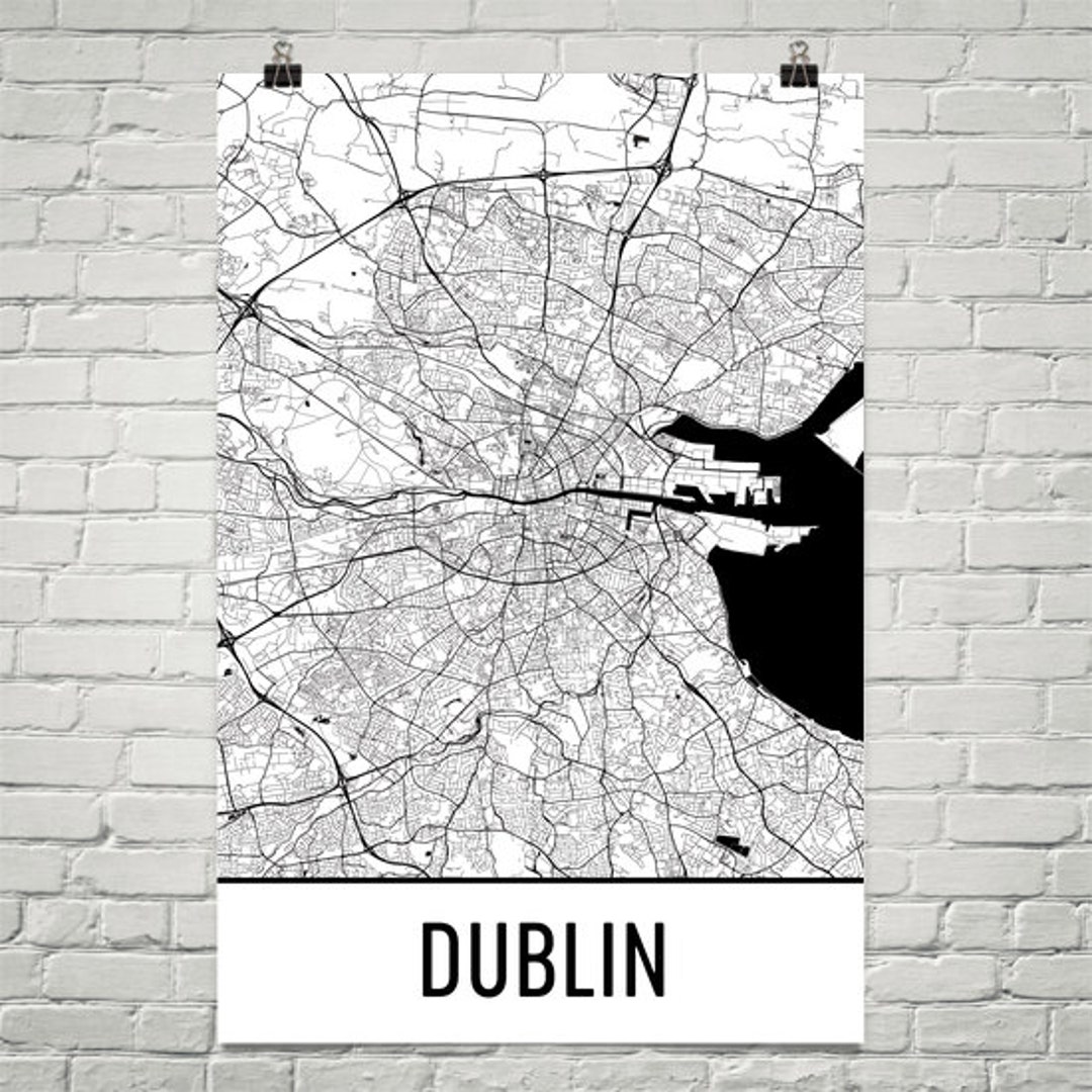 Dublin Map, Dublin Art, Dublin Print, Dublin Ireland Poster, Dublin ...