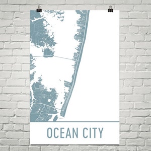 Carte de Ocean City, Ocean City MD Art, impression de Ocean City, Ocean City MD affiche, Ocean City Maryland, plage décor côtier, plage Decor Wall Art