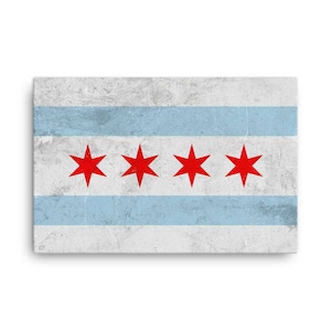 Chicago Flag, Chicago Flag Art, Chicago IL, Chicago Flag Wall Art, Chicago Flag Canvas, Chicago Flag Print, Chicago Flag Poster, Gifts