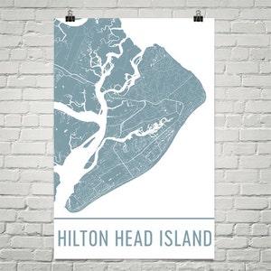 Hilton Head Island Map Art Print, Hilton Head SC Art Poster, Hilton Head Wall Art, Hilton Head Island Gift, Birthday, Decor, Modern, Art