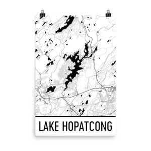 Lake Hoptacong NJ, Lake Hoptacong New Jersey, Lake Map, Lake Hoptacong Art, Art, Cottage Decor, Lake Hoptacong, North Jersey