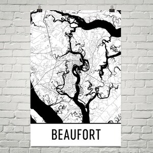 Beaufort Map, Beaufort Art, Beaufort Print, Beaufort SC Poster, Beaufort Wall Art, Beaufort Gift, Beaufort Print, Map of Beaufort, Art