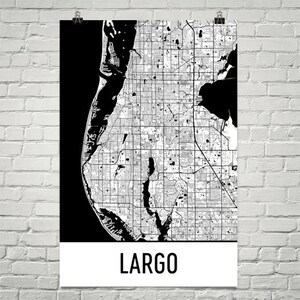Largo kaart Largo kunst, Largo Print, Largo, FL Poster, Largo Wall Art, Largo Gift, kaart van Florida, Florida Poster, Florida Decor, Florida kunst
