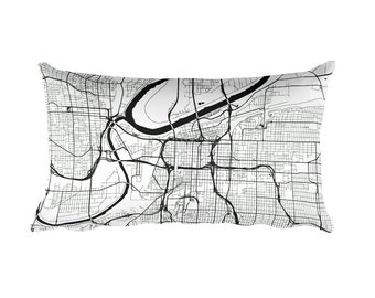 Kansas City Pillow, Kansas City Decor, Kansas City Throw Pillow, Kansas City Gift, Kansas City Map, Kansas City Art, Kansas City MO, Cushion