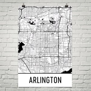 Arlington Map Art Print, Arlington TX Art Poster, Arlington Wall Art, Map of Arlington, Arlington Print, Gift, Birthday, Decor, Modern, Art