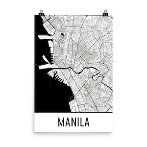 Manila Map, Manila Art, Manila Print, Manila Philippines Poster, Manila Wall Art, Map of Manila, Manila Gift, Manila Poster, Manila Decor