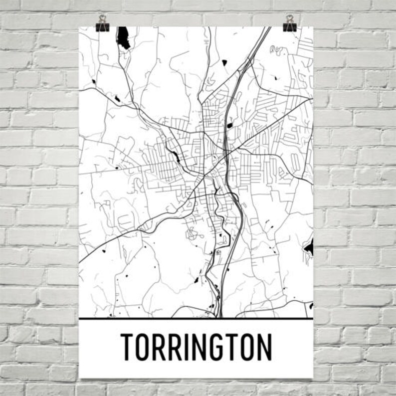 Torrington Map Torrington Art Torrington Print Torrington Etsy