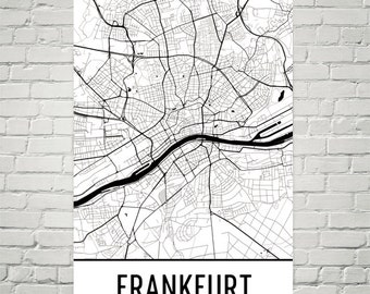 Frankfurt Map, Frankfurt Art, Frankfurt Print, Frankfurt Germany Poster, Frankfurt Wall Art, Frankfurt Gift, Frankfurt Decor, Art Print