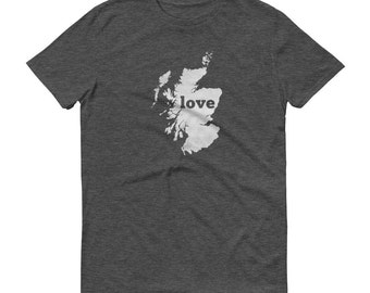 Scotland, Scottish Clothing, Scotland Shirt, Scottish T Shirt, Scotland TShirt, Scotland Map, Scottish Gifts, Made in Scotland, Love Shirt