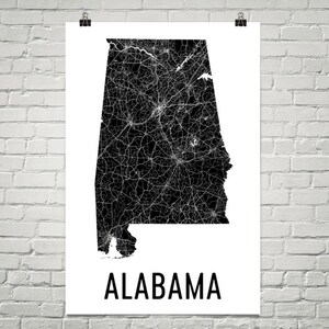 Alabama carte, Alabama Art, Alabama impression, Alabama Wall Art, Alabama signe, Alabama cadeaux, Alabama Decor, Alabama affiche, carte de l’Alabama, la maison