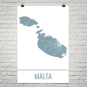 Malta-Karte, Malta-Kunst, Malta-Druck, Malta-Insel-Poster, Malta, Geschenke, Karte von Malta, Inseln, mediterranen Dekor