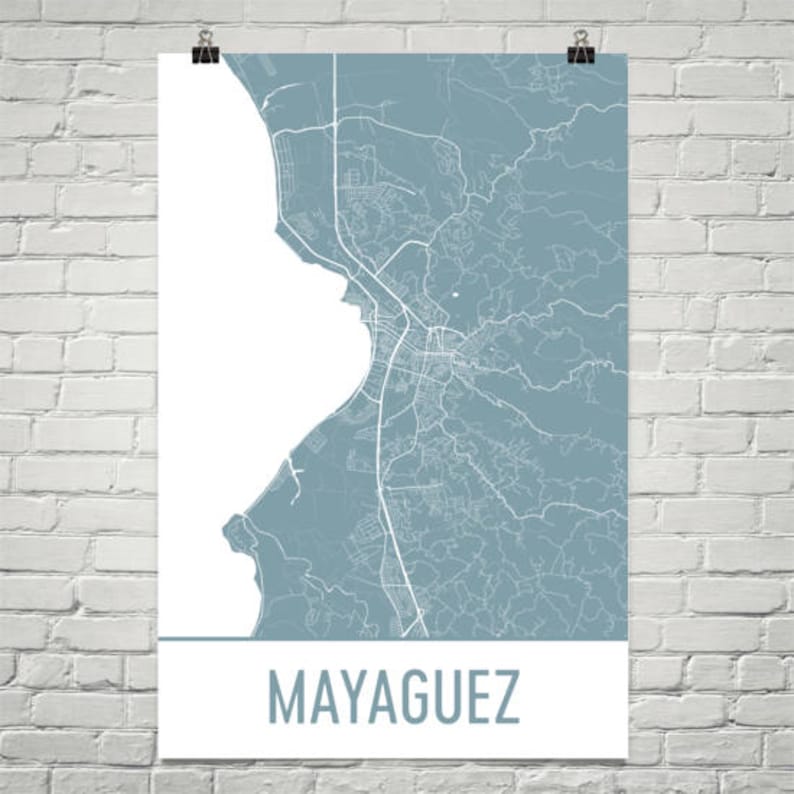 Mayaguez Map, Mayaguez Art, Mayaguez Print, Mayaguez Puerto Rico Poster, Puerto Rican Gifts, Map of Puerto Rico, Puerto Rico Poster, Wedding image 1