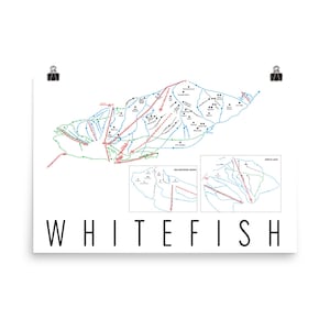 Weißfisch Ski Karte Kunst, Weißfisch Montana, Weißfisch Wanderkarte, Weißfisch Ski Resort, drucken, Kabine Dekor, Kabine Kabine Dekorationen