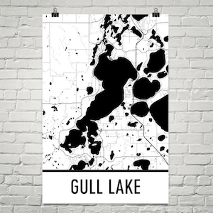 Gaviota lago Minnesota, Gull Lake MN, Gaviota mapa del lago, Minnesota, mapa de lago, Gull Lake arte, Minnesota Minnesota arte lagos, Gaviota casa del lago
