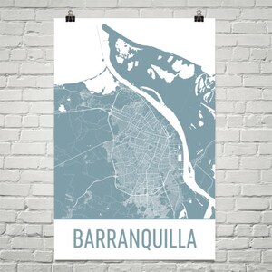 Barranquilla Map, Barranquilla Art, Barranquilla Print, Barranquilla Colombia Poster, Colombian Wall Art, Colombian Gifts, Map of Colombia
