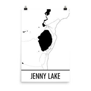 Jenny Lake Wyoming, Al Jenny Lake, Grand Teton National Park, Teton NP, Al Jenny Lake, dans le Wyoming carte, carte du lac, dans le Wyoming Art, Wyoming lacs