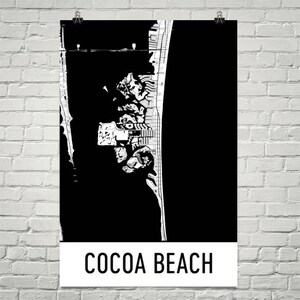 Cocoa Beach Map, Cocoa Beach Art, Cocoa Beach Print, Cocoa Beach FL Poster, Wall Art, Florida ...