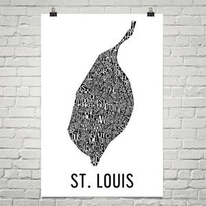 St. Louis typographie quartier carte City Art Print, Art mural Saint-Louis, Saint-Louis affiche d’Art, cadeau, carte de Saint-Louis, œuvre d’art, impression