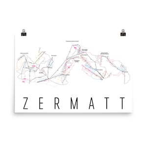 Ski karte von Zermatt Schweiz, Schweiz, Schweizer, Berglandschaft, Schweizer Alpen, Schweizer Alpen, Ski karte