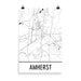 Amherst Map, Amherst Art, Amherst Print, Amherst MA Poster, Amherst Wall Art, Map of Amherst ...