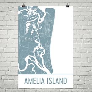 Amelia Island kaart, Amelia Island Art, Jacksonville Print, Amelia Island FL Poster, Amelia Island Wall Art, Florida geschenken, kaart van Florida