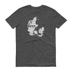 Dänemark, dänische Kleidung, Dänemark Shirt, dänische T Shirt, Dänemark TShirt, Dänemark Karte, Dänemark Geschenke, hergestellt in Dänemark, Dänemark-Liebe-Shirt