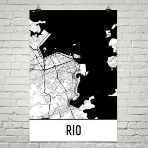 Karte Rio De Janeiro, Rio De Janeiro Kunst, Rio De Janeiro-Druck, Rio De Janeiro-Brasilien-Poster, Rio De Janeiro Wandkunst, Poster, Geschenk, Art