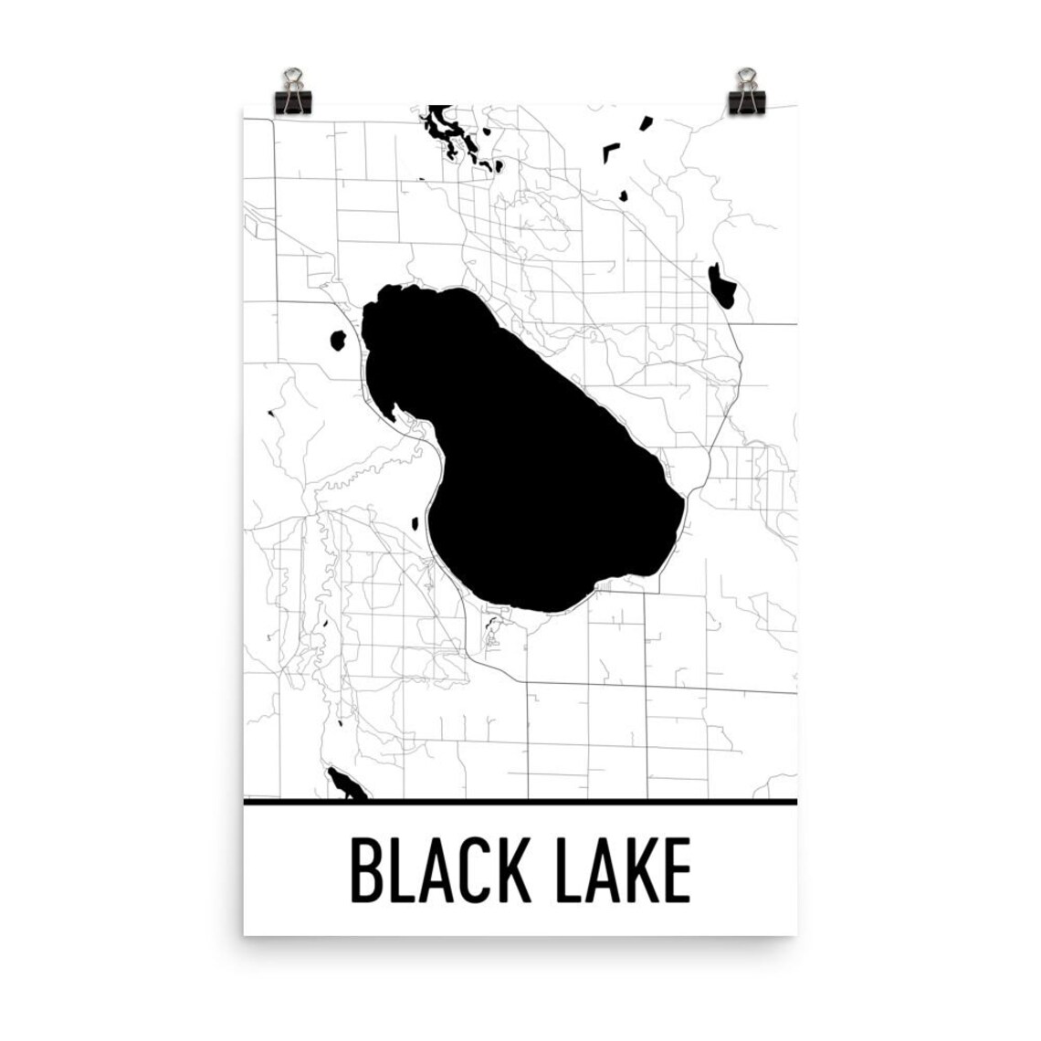 Black Lake Michigan Black Lake MI Black Lake Map Michigan Etsy