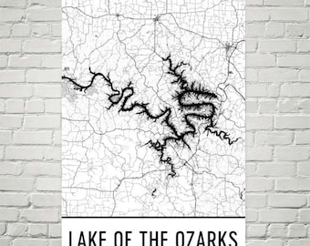 Lake of the Ozarks Map Art: Missouri Lake House Decor