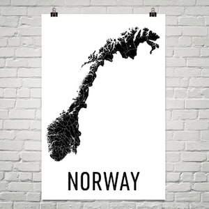 Norway Map, Map of Norway, Norway Poster, Norway Print, Norway Wall Art, Norwegian Art, Norway Gifts, Norway Decor, Norway Art Print