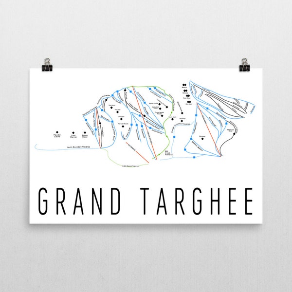 Grand Targhee Ski Map Art, Grand Targhee Wyoming, Jackson Hole, Grand Targhee Trail Map, Wyoming Art, Ski House Decor, Ski Chair, Ski Lift