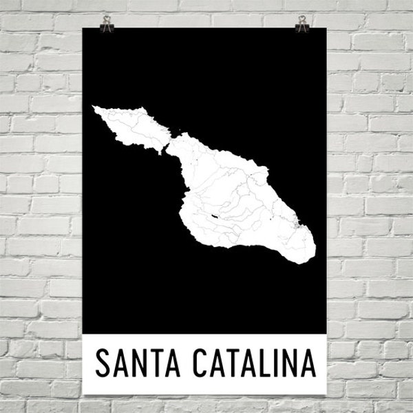 Mapa de la Isla Catalina, Arte Catalina, Impresión Catalina, Cartel de Arte Catalina CA, Arte de la Pared de la Isla Catalina, Regalo de la Isla Catalina, Decoración, Arte