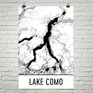 Lake Como Italy, Lake Como IT, Italy Map, Italian Decor, Lake Map, Como Lake Art, Italian Print, Cottage Decor, Bellagio, Lago Di Como