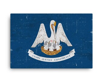 Louisiana Flag Art: Canvas or Poster Print