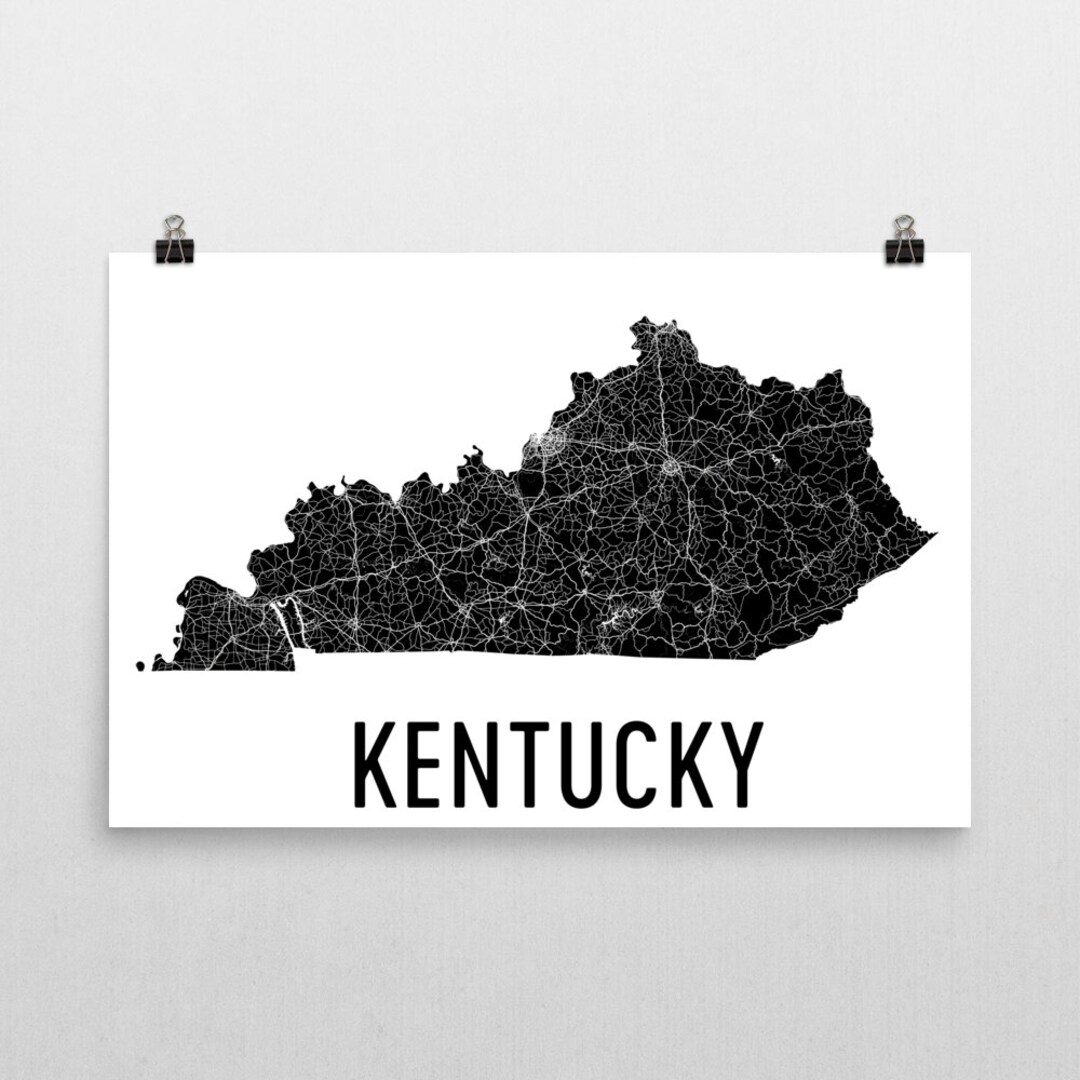 Kentucky Map, Kentucky Art, Kentucky Wall Art, Kentucky Print, Sign