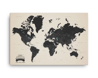 Personalized Push Pin World Map: Travel Tracker Gift